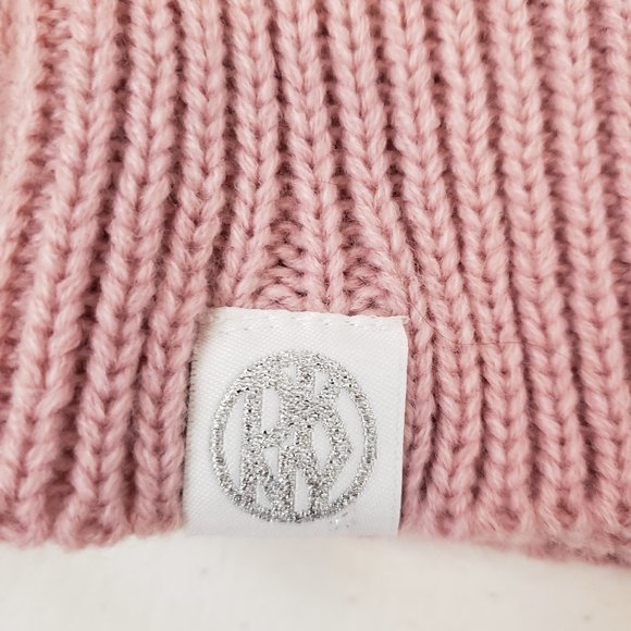 DKNY Girls Pink Beanie and Scarf Set - Picture 3 of 4